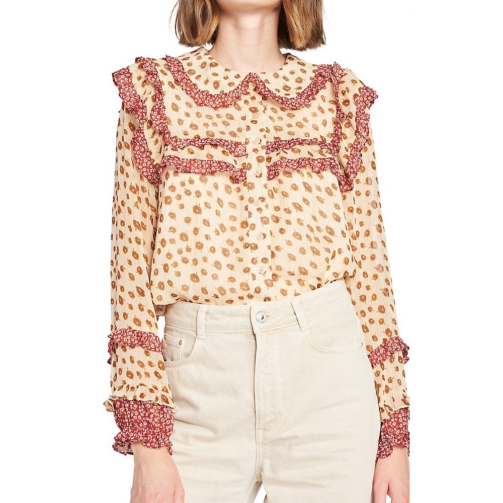 En Saison Ruffle Peter Pan Blouse